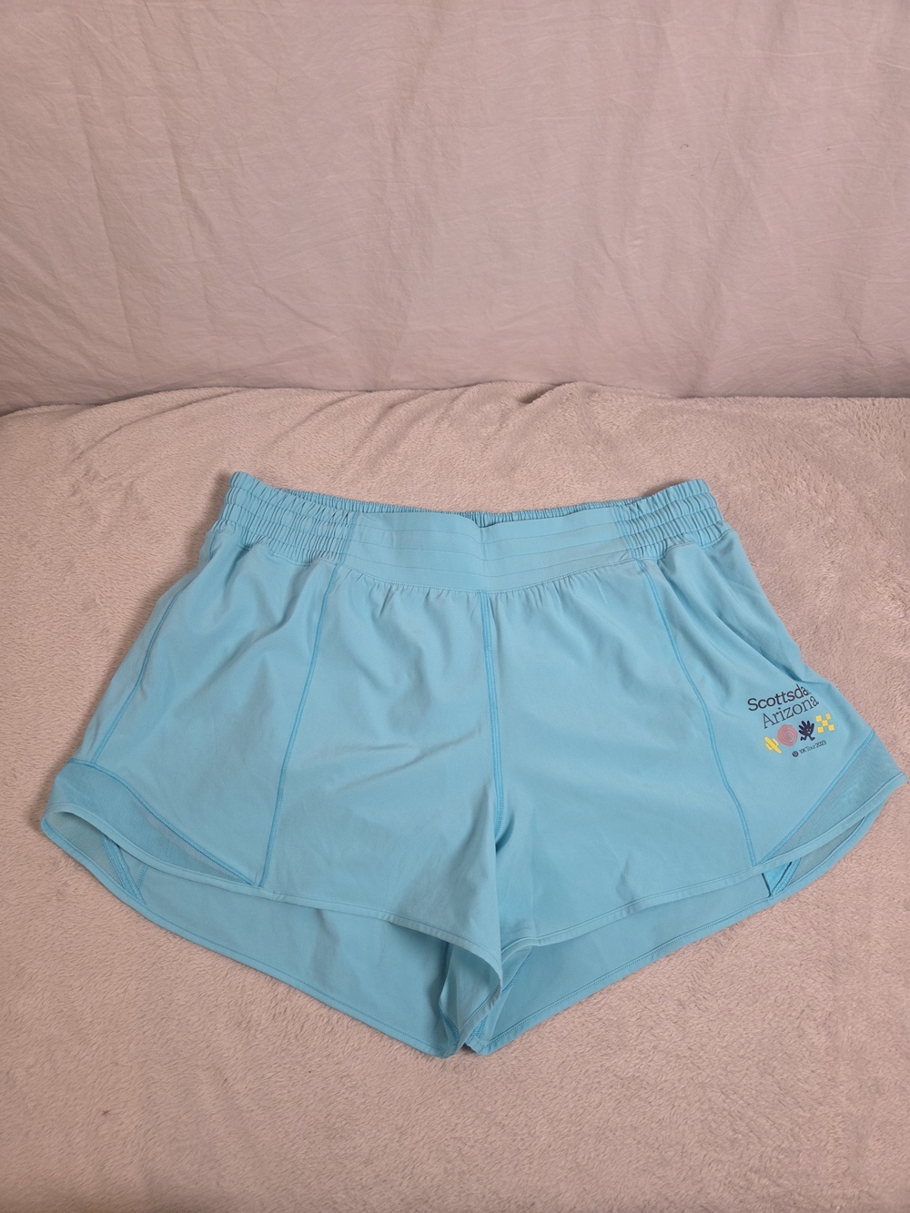 Lululemon W7AYXT Hotty Hot High-Rise Lined Short 4" Scottsdale 10K Size 14 NWOT